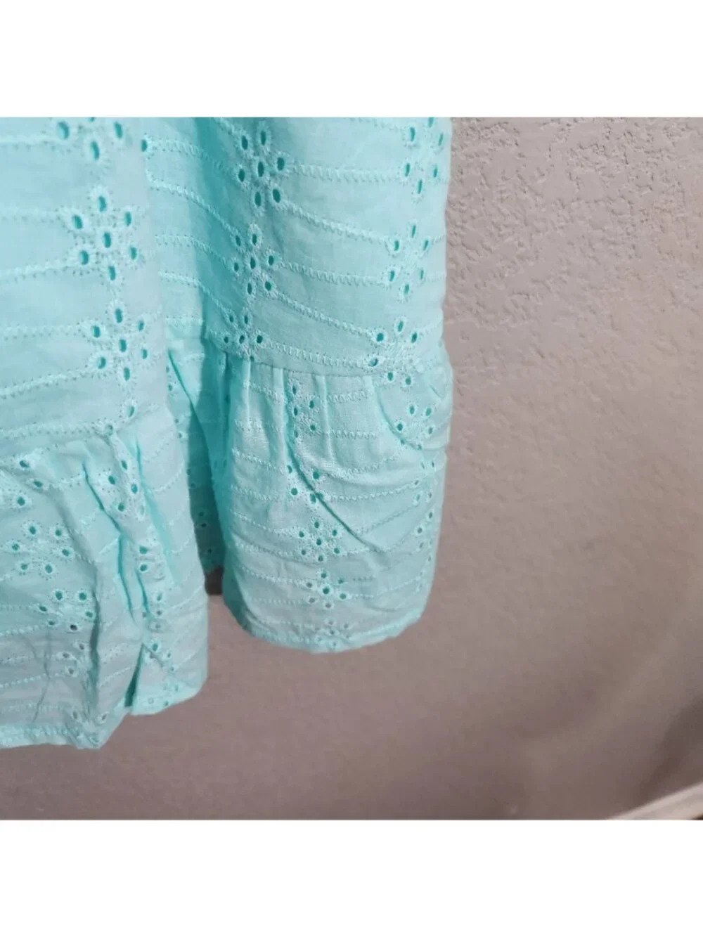 BCBG Girls Turquoise Ice Eyelet And Lace Dress New Size 14 New